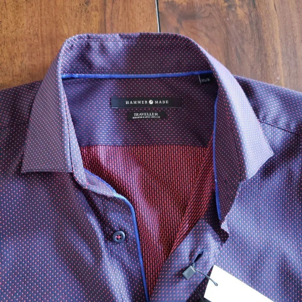 Hammer Made Traveller Men's Martius Slim Fit Long Sleeve Shirt Size M-L/16 - Picture 10 of 16